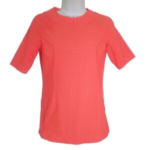 Athleta Pacifica II Perforated Mesh Rashguard Tee Size XS Coral Athletic‎ Top
